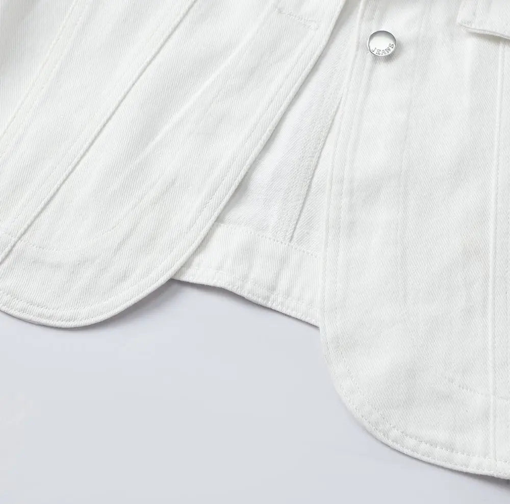 Summer New White Casual Short-sleeved Denim Jacket 2026 Women Short Blouse Shawl Waistcoat Female Jaqueta Jeans Feminina
