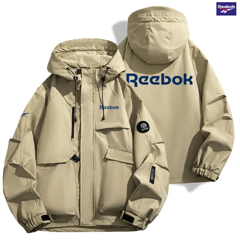 Reebok Men's Waterproof Jacket - Outdoor Hiking and Camping Windproof Hooded Softshell Zipper Coat - Suitable for Both Men and W