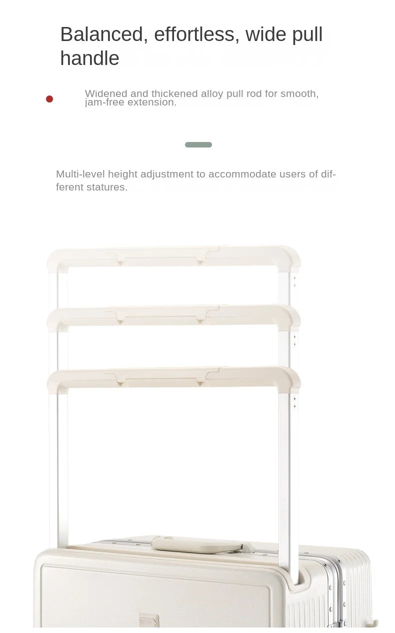 Wide Tie Rod Luggage Aluminum Frame with Durable PC Trolley Case 30 inch Multifunctional Suitcase with Large Capacity