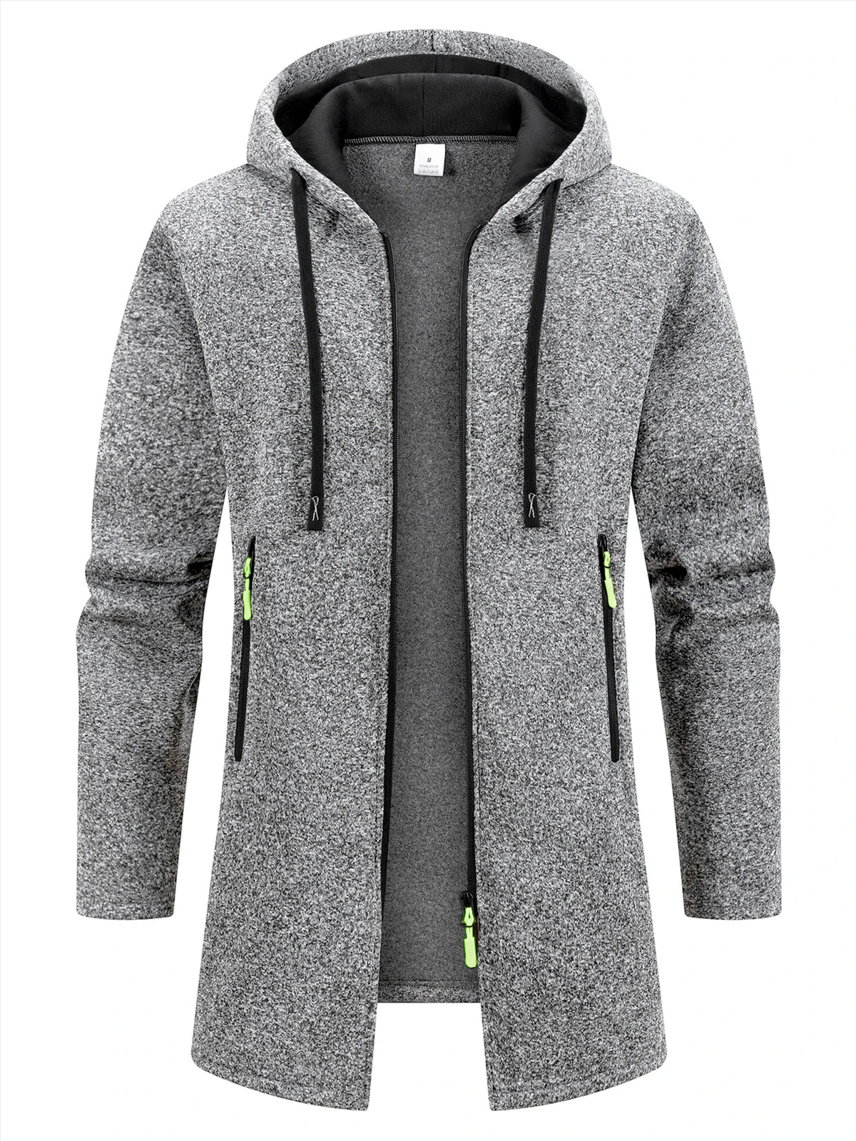 Spring Autumn Men's Hooded Long Jackets Solid Kintting Cardigan Outwear Casual Male Coats Zipper Warm Streetwear Hoodies Jacket