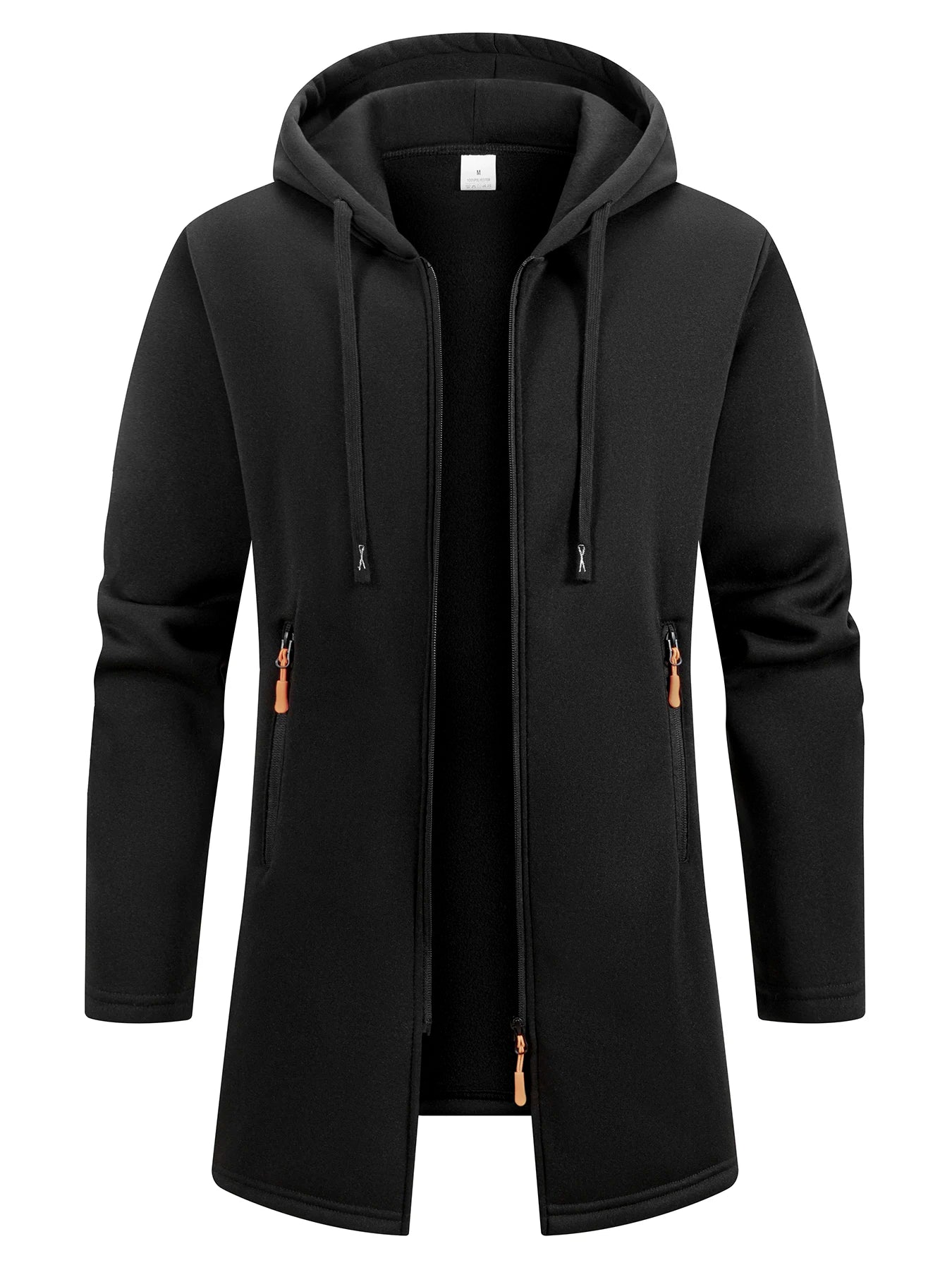 Spring Autumn Men's Hooded Long Jackets Solid Kintting Cardigan Outwear Casual Male Coats Zipper Warm Streetwear Hoodies Jacket