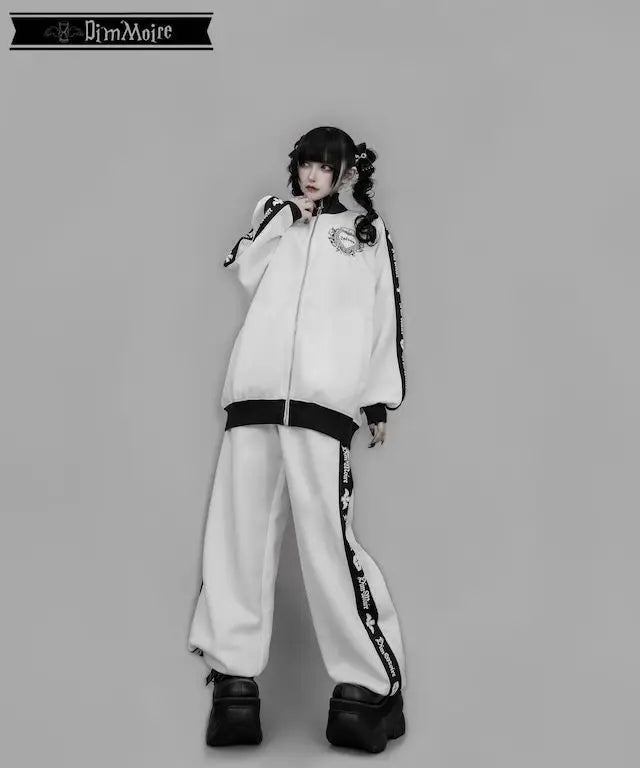 [Olmee] In Stock Jirai Kei Ryousangata Gothic Jacket Coat Outerwear Cosplay Costume Oversized Zipper Bat Cross Halloween Xmas