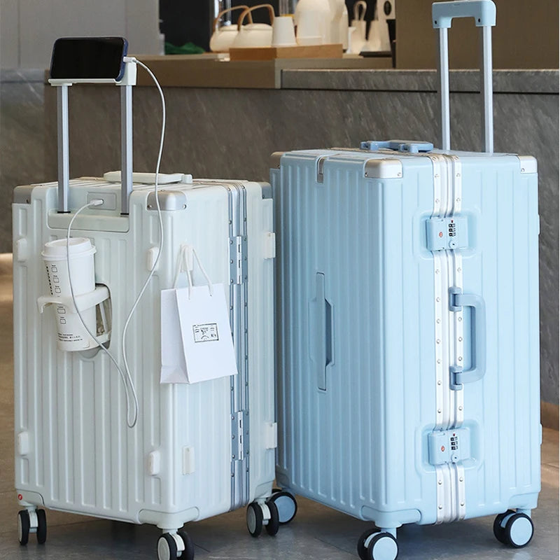 Large Capacity Suitcase 30/32 inchThickened Strong and Durable Aluminium Frame Luggage Trolley Case 20-28 inch Carry-on Suitcase