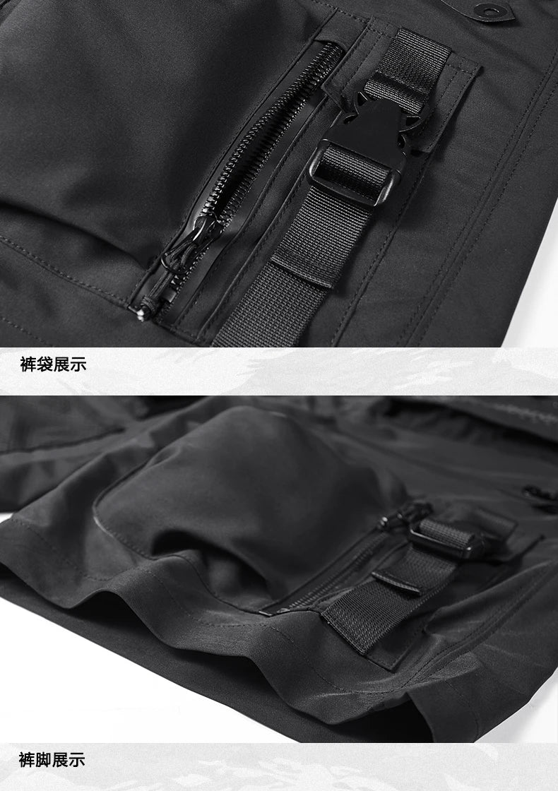 Multi-pocket Tactical Function Cargo Shorts Summer Mens Clothing Y2K High Street Punk Style Techwear Quick-dry Pants pantalone