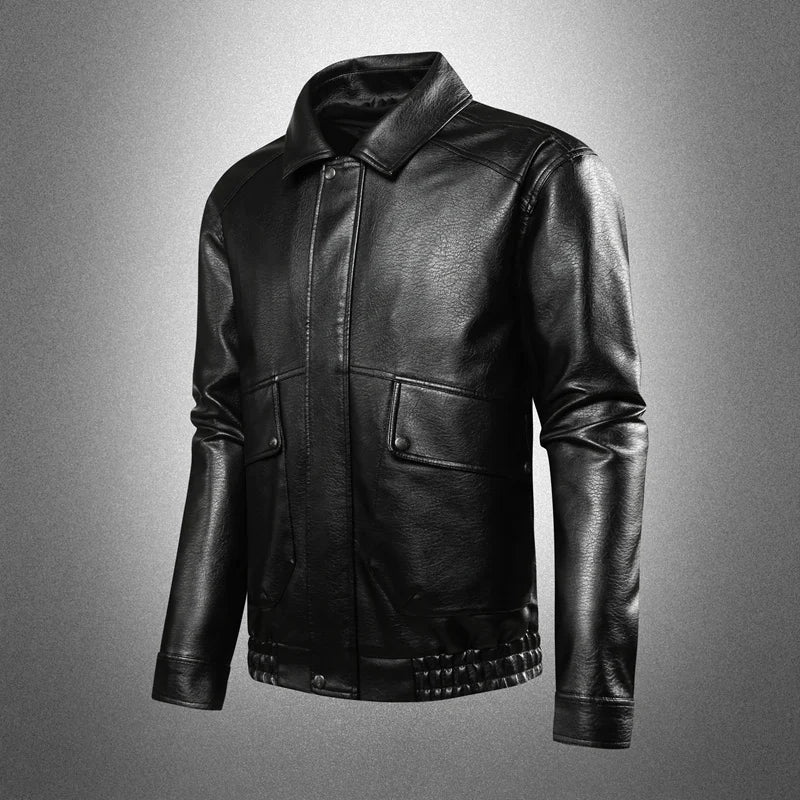 2026 New Style Leather Jacket for Men Spring Men's Slim Lapel Coat Men's Shirt Windproof Casual Jacket - Men's US/European size.