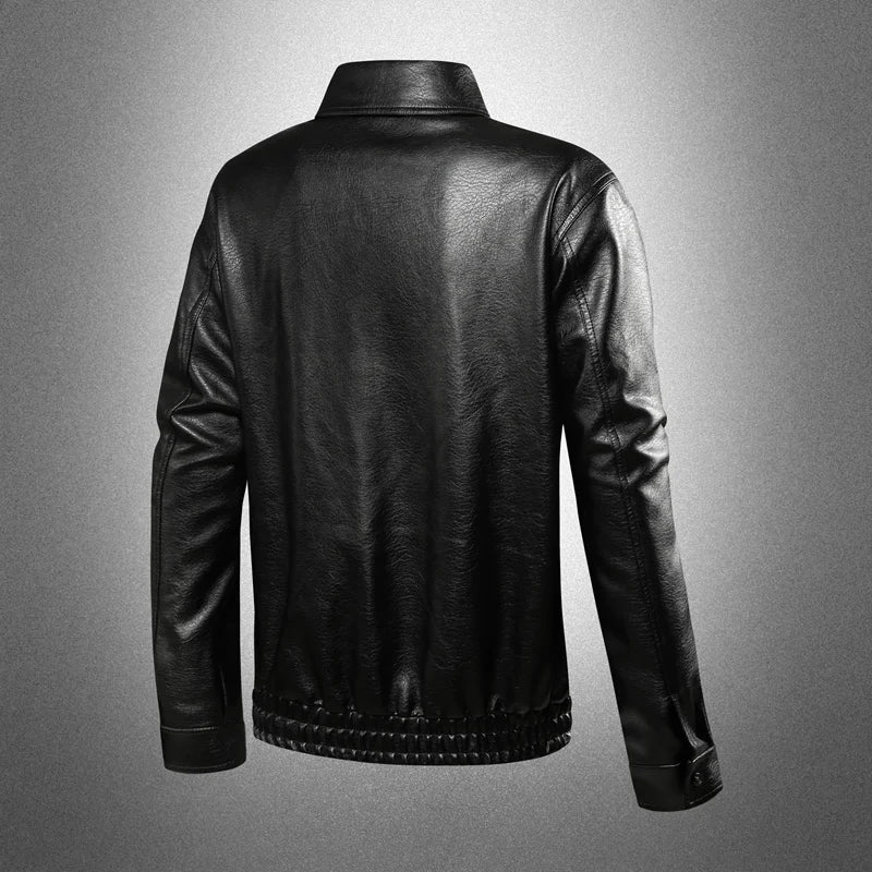 2026 New Style Leather Jacket for Men Spring Men's Slim Lapel Coat Men's Shirt Windproof Casual Jacket - Men's US/European size.