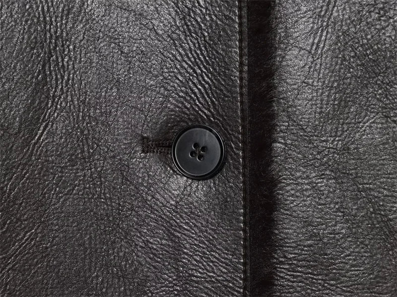 Women's Jacket 2025 Autumn/Winter New Arrivals Dark Brown Long-Sleeve Faux Leather Reversible Jacket Stylish and Unique