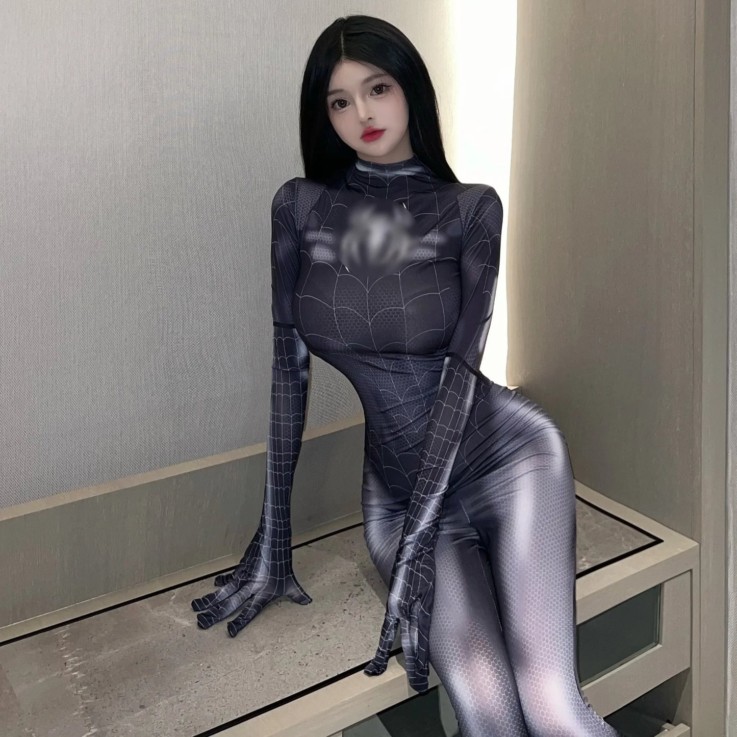 MJ Spider Woman Superhero Cosplay Costume Miles Morales Spiderwoman Spidey Superhero Halloween Bodysuit Zentai Suit Jumpsuit
