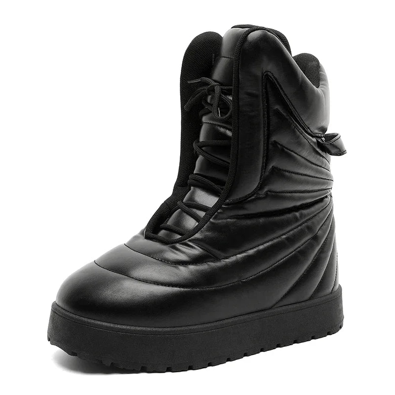 Winter Chukka Boots for Men Waterproof Snow Boots Warm Outdoor Boots Non Slip Durable Thick Sole Fashion Hiking Long Boots