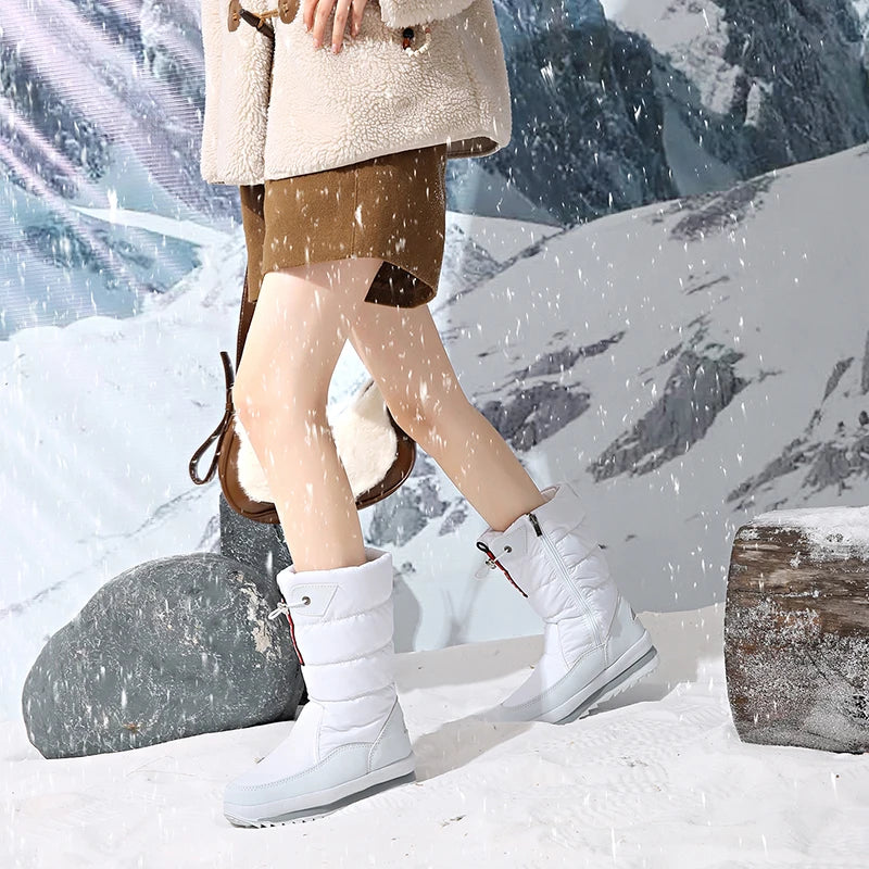 Autumn and Winter Cold-Proof Snow Boots for Men and Women, New Style, Fleece-Lined, Thickened, Non-Slip Cotton Shoes, Waterproof