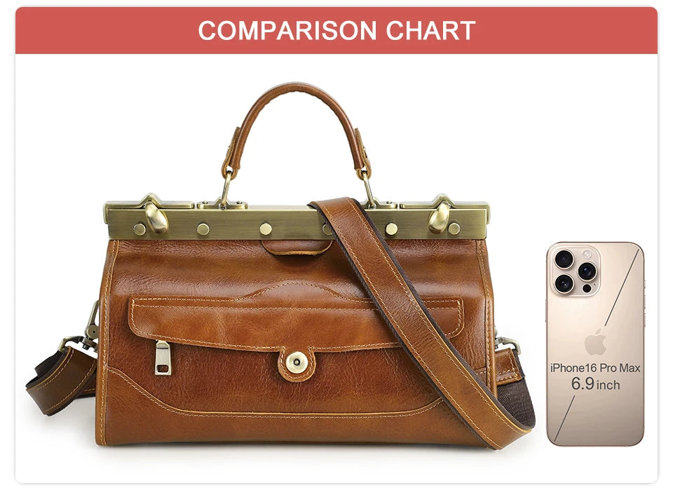CONTACT'S Genuine Leather Top Handle Bags for Women Sling Shoulder Bags Tote Bag Handbags Metal Frame Female Bags Office Ladies