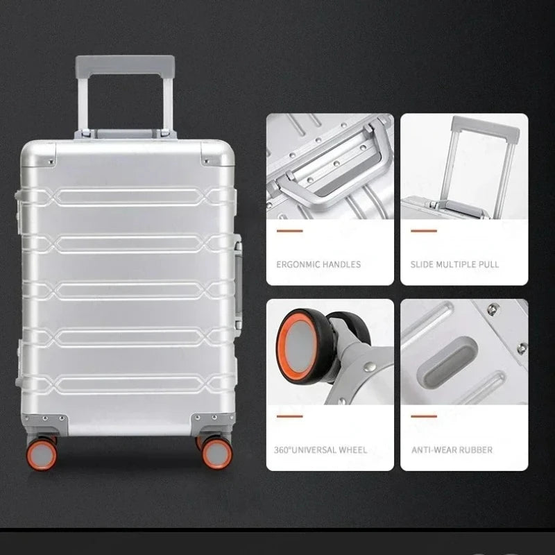 A Luxurious 29-inch Aluminum-magnesium Alloy Suitcase/bag, Perfect for Students, with Ample Space. Ships From The EU.