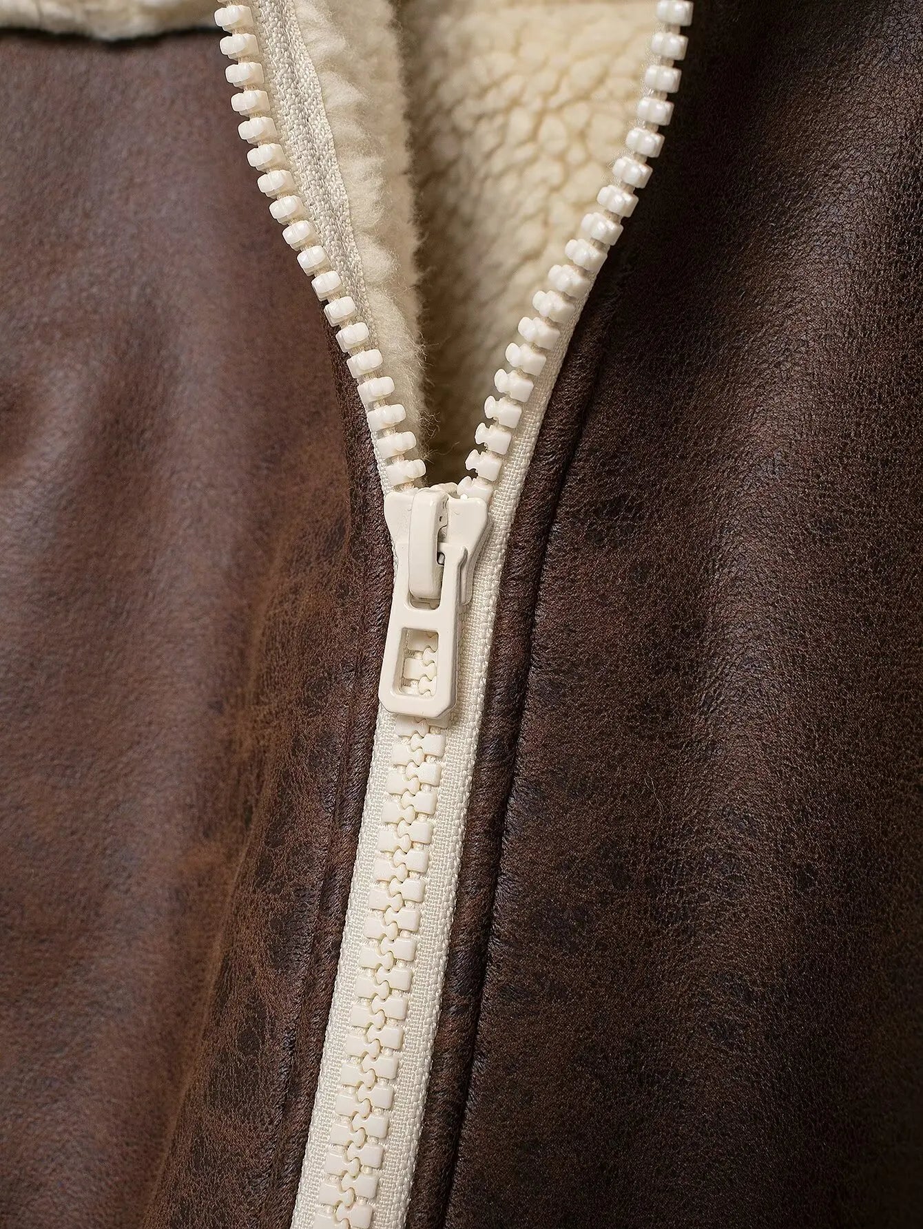 KONDALA Fashion 2024 Fleece Women Turn-down Collar Streetwear Jacket High Street Cool Zipper Winter Outwear Casual Vintage Coatr