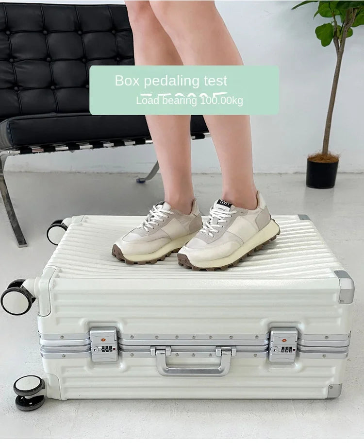 Carrier 28-inch Large-Capacity Suitcase Aluminum Frame Thickened Trolley Case Business Luggage Combination TSA Lock