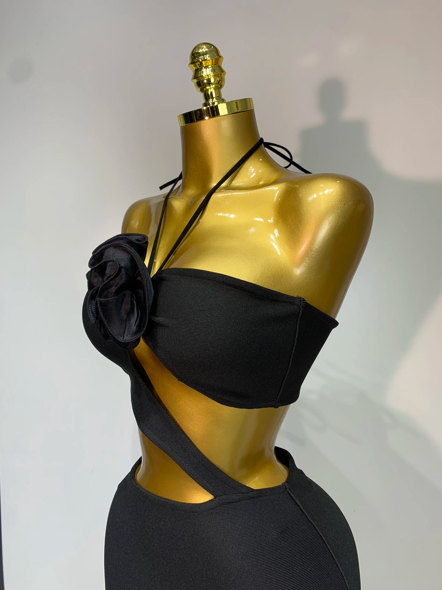 Women Sexy Halter Backless Black Bodycon Midi Bandage Dresses Elegant Evening Club Party Luxury Birthday Cocktail Prom Gown
