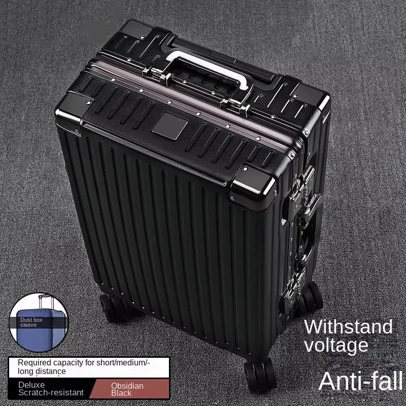 Aluminium Frame Suitcase Large-capacity Trolley Case Strong and Durable Password Cabin Bag Thickened PC suitcase 20/22/24/26/28