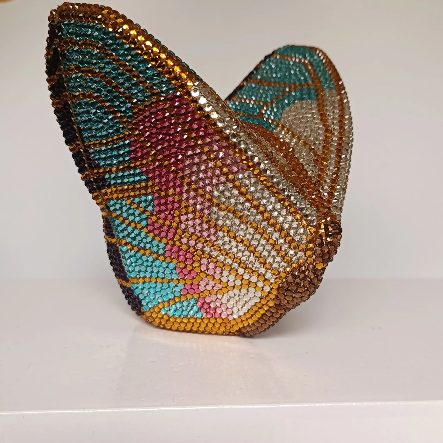 Women Butterfly Diamonds Evening Clutch Purse Luxury Metal Gems Evening Bags Dinner Party Handbag and Purses Bridal Crystals Bag