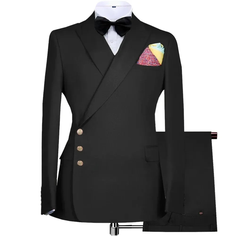 Formal Men Suits Spacial Design 3 Buttons Blazer Pants Business Wedding Groom Prom Tailored Made Suits For Men
