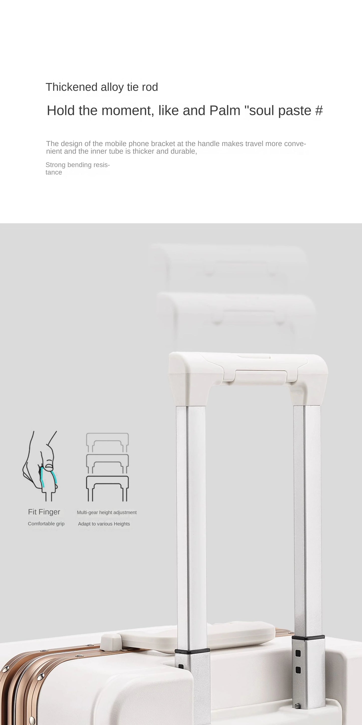 Gilding Aluminum Frame Suitcase Thickened PC Multifunctional 20 inch Boarding box Morandi Color Series 24/ 26 inch Trolley Case