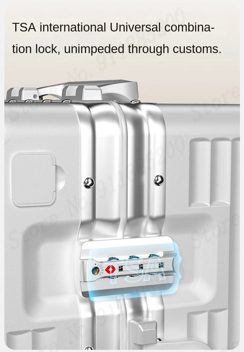 Front-opening Luggage with 24-inch Multi-functional Cup Holder Portable 20-inch Carry-on Suitcase 26-inch Large Capacity
