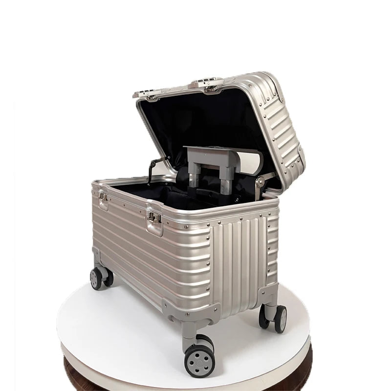 Bunnyfly 18/20-Inch Aluminum Alloy Magnesium Modern Carry-On Luggage Air Approval Aluminum Trolley Portable Cabin Size Suitcase