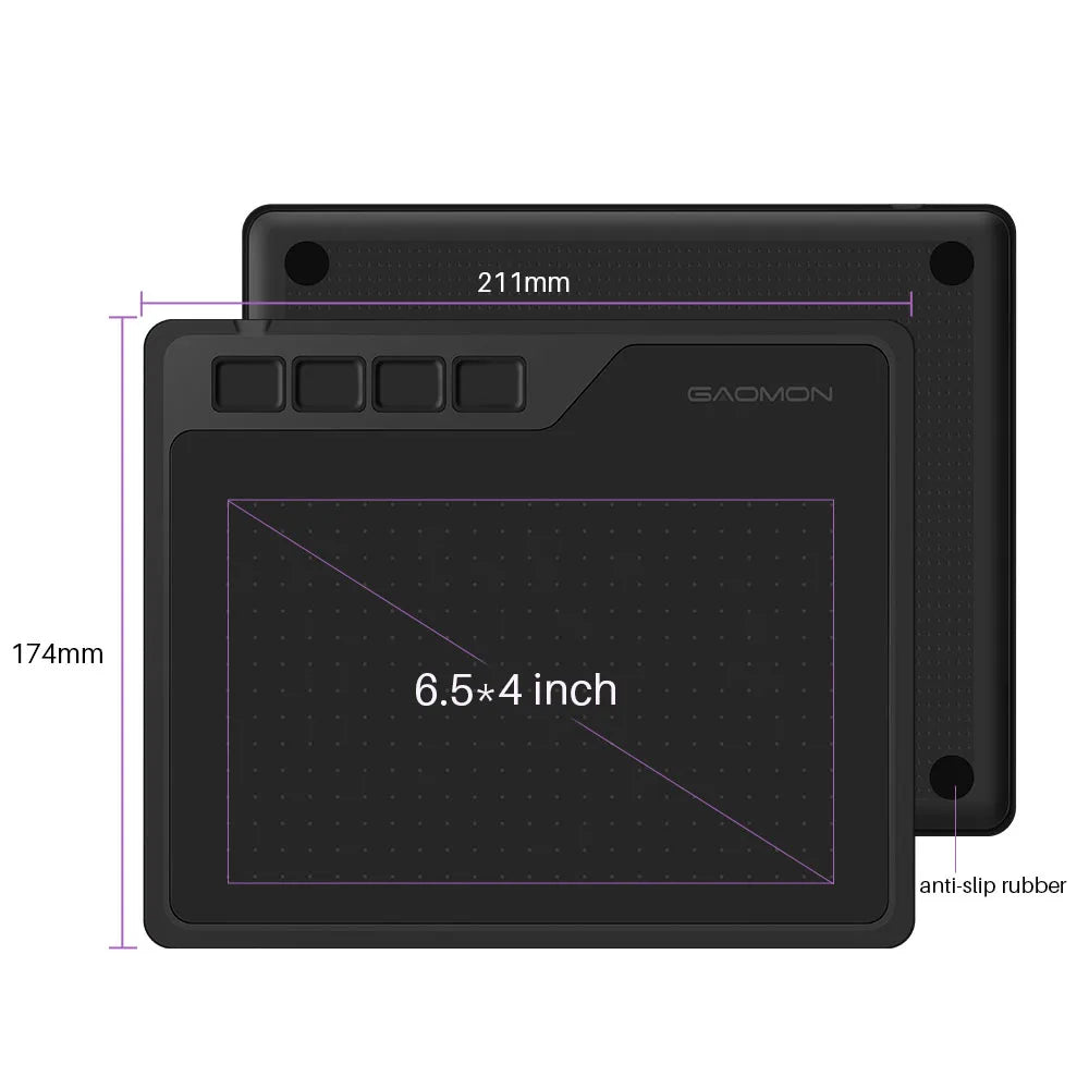 Gaomon S620 Digital Tablet 6.5x4 Inch Portable Thin Graphics Tablets for Drawing Playing OSU, Easy Android Phone Connection