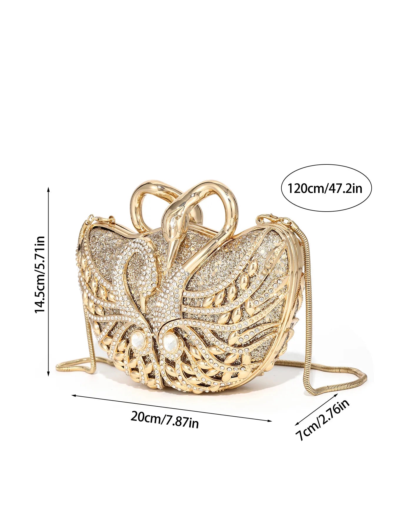XIYUAN Swan Rhinestone Evening Clutch Bags For Wedding Party Metal Novelty Purses And Handbags Luxury Designer High Quality