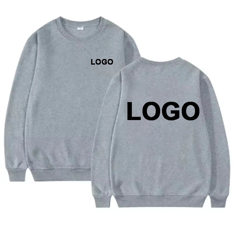 Customized Printed Men Women Round Neck Hoodies Fashiong O-Neck Loose Long Sleeve Pullover Personality Streetwear Sweatshirts