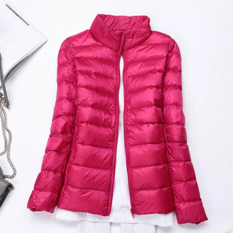 90% Ultralight Duck Down Jacket Women's Winter Hooded Short Slim Fit Down Jacket 2024 Fall/Winter Women's Down Jacket