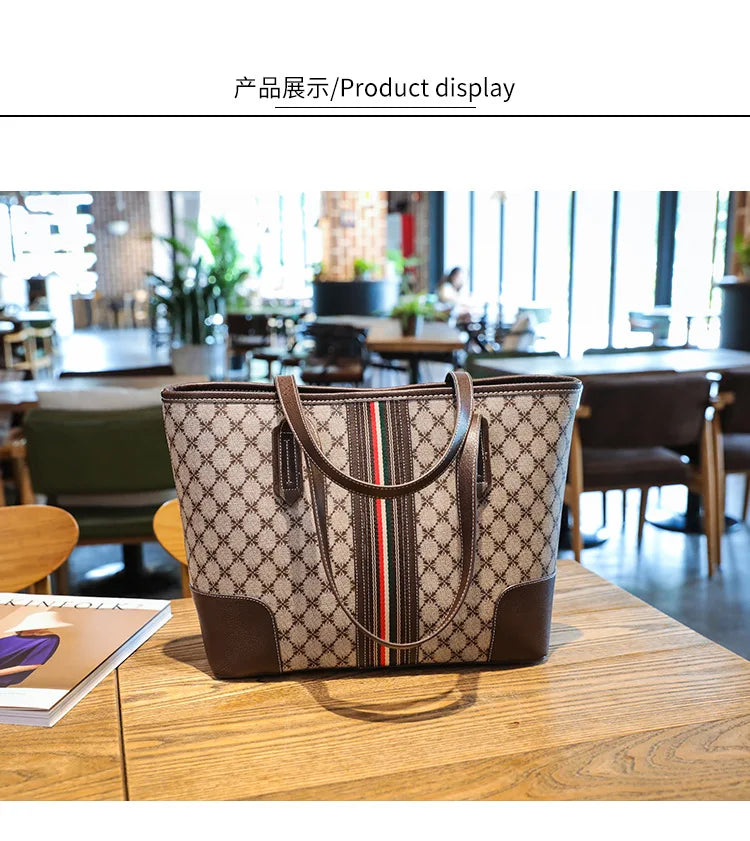 New Fashion Women's Tote Bag Trend Brand Retro Printed Shoulder Bag Large Capacity Elegant Commuter Bag Designer Luxury Handbag