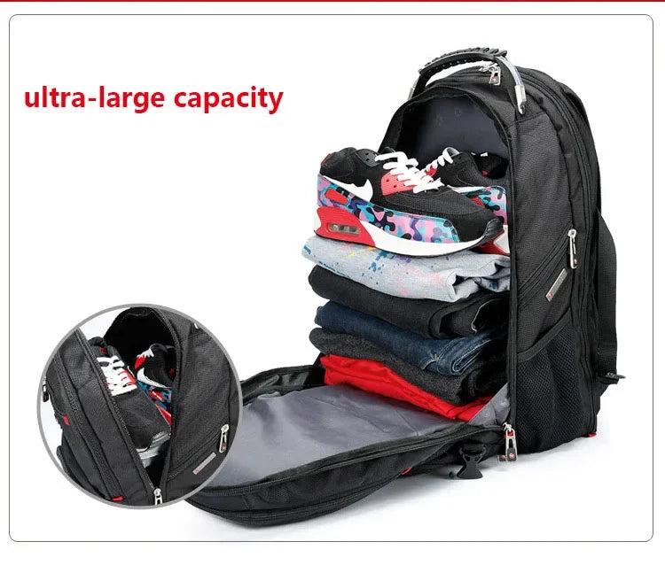 2026 Swiss-Multifunctional bags Durable 17 Inch Laptop Backpack, Travel Bag,College Bookbag,USB Charging Port,Water Resistant
