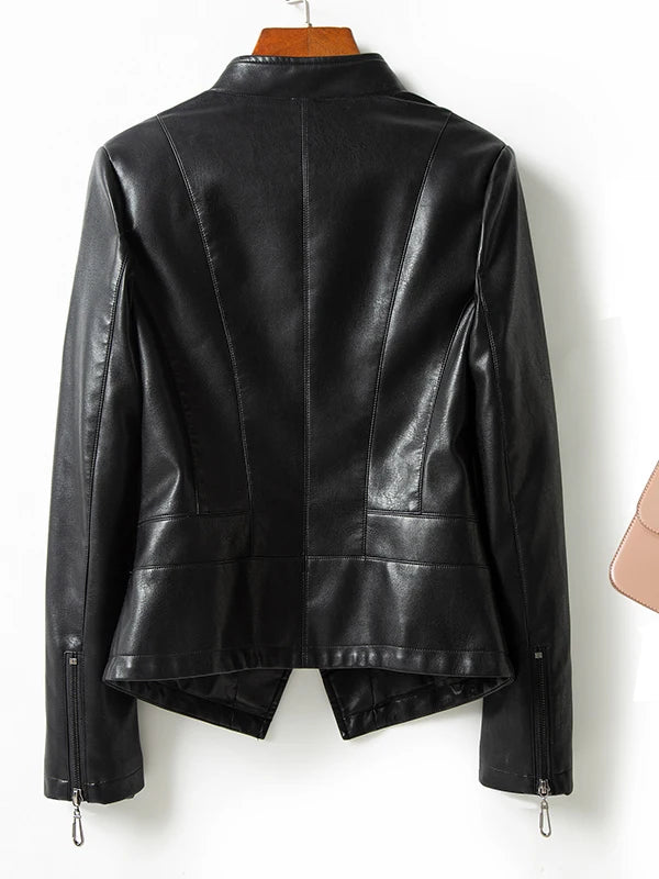 Ning Genuine Leather Jacket Women's Short Sheepskin 2026 Spring Autumn New Style Motorcycle Biker Jacket Slim Fit Korea...