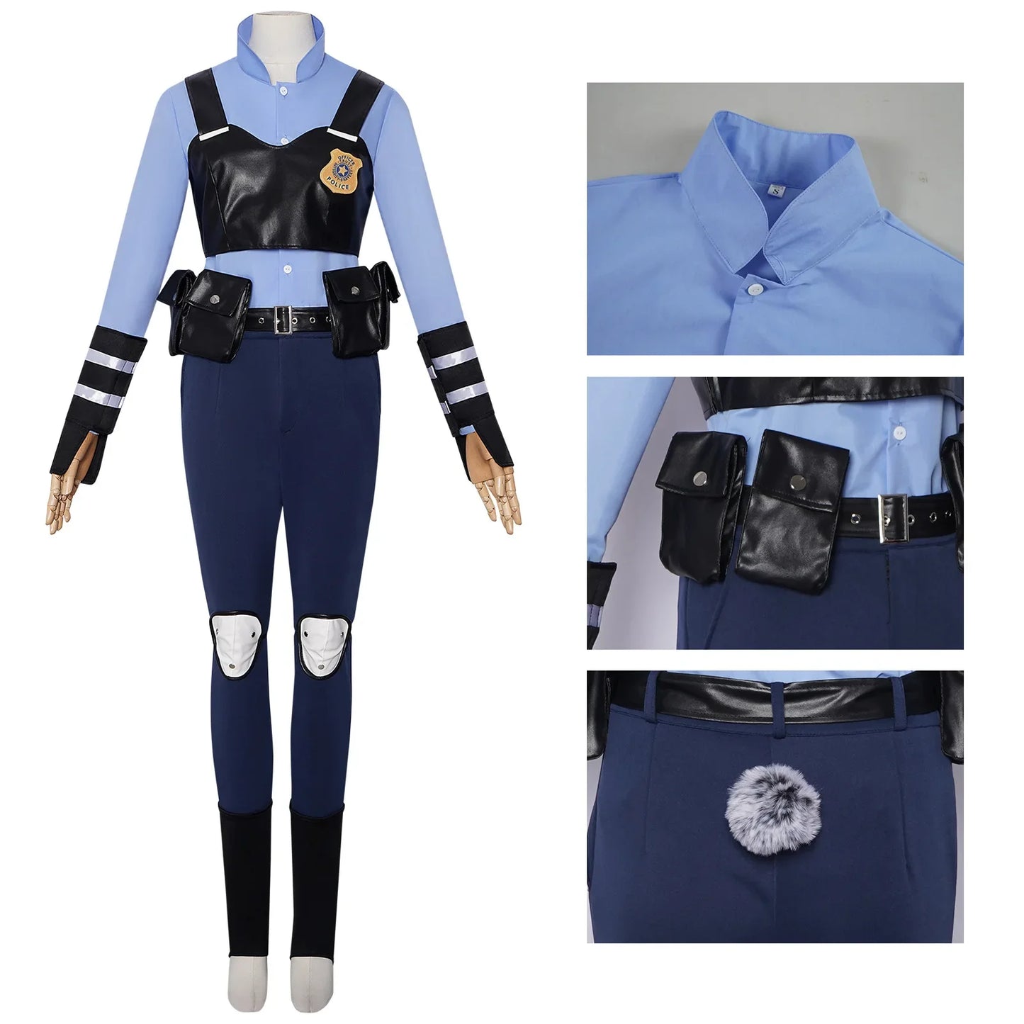 Zootopia Judy Hopps Police Uniform | Kids Adults Cute Cosplay Costume, Halloween Carnival Themed Party Outfit
