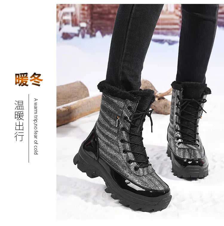 Women's Winter Boots 2026 New High-top Plush Warm Snow Boots for Women Thickened for Extreme Cold Areas Outdoor Boots