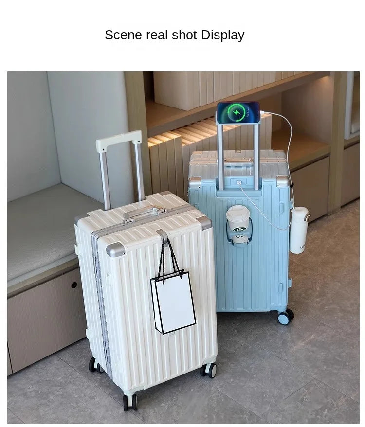 Large Capacity Suitcase 30-inch Sturdy and Durable ABS+PC Rolling Luggage Aluminum Frame Cabin Trolley Case 20 inch Boarding Box