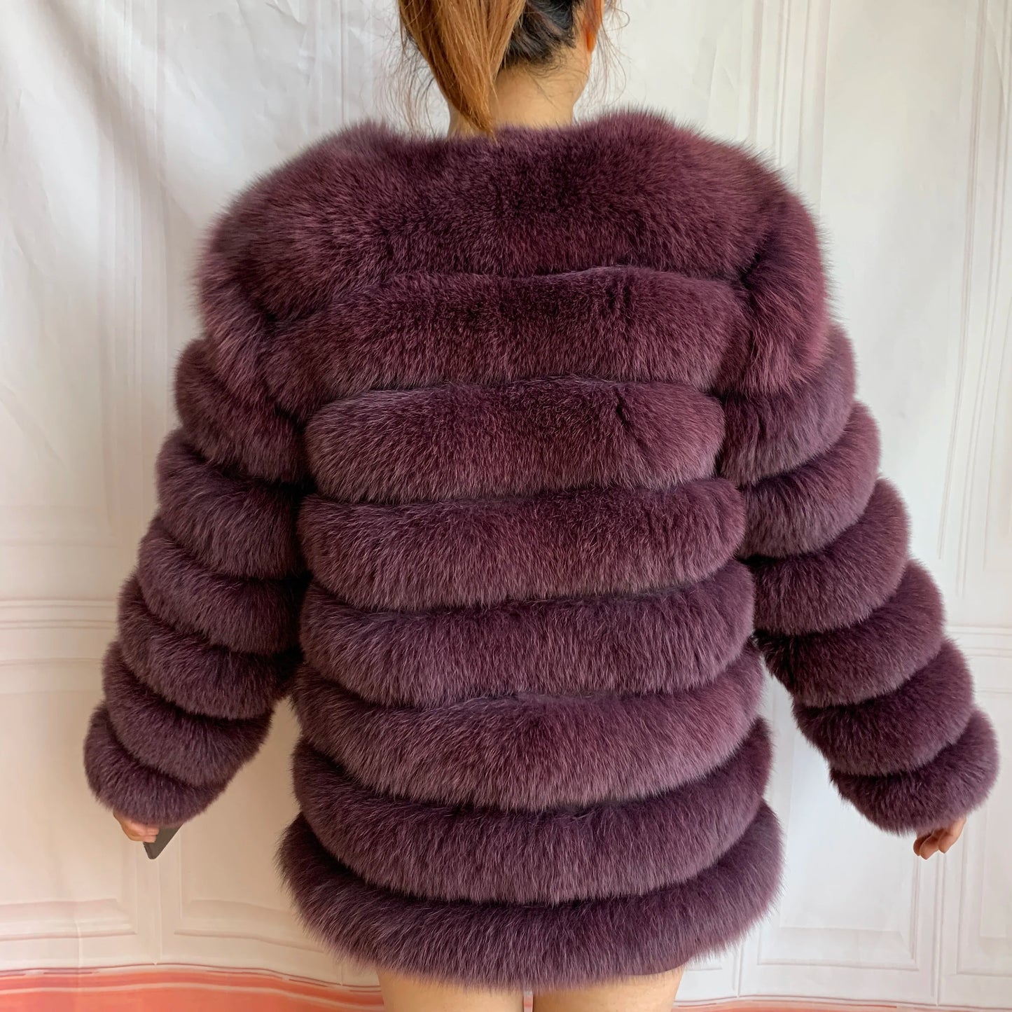 NEW Style Length Sleeves 4in1 Real Fur Coats Women Natural Real Fur Jackets Vest Winter Outerwear Women Fox Fur Coat Quality Fur