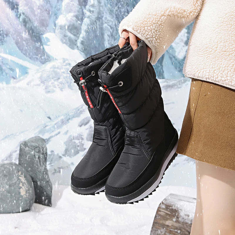Autumn and Winter Cold-Proof Snow Boots for Men and Women, New Style, Fleece-Lined, Thickened, Non-Slip Cotton Shoes, Waterproof