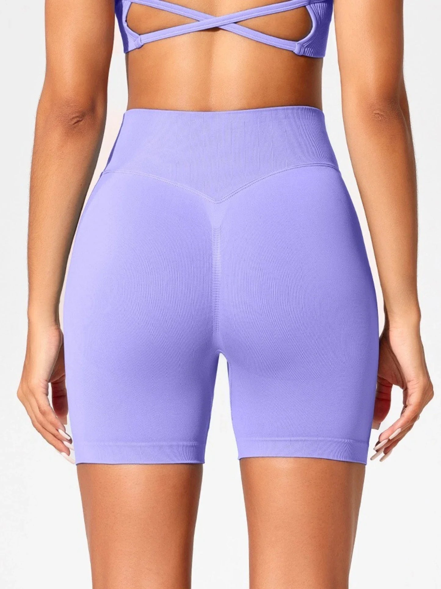 Seamless Women's Gym Yoga Exercise Pants High Waist Peach Hip Solid Color Tight Sexy Shorts Fitness Leggings