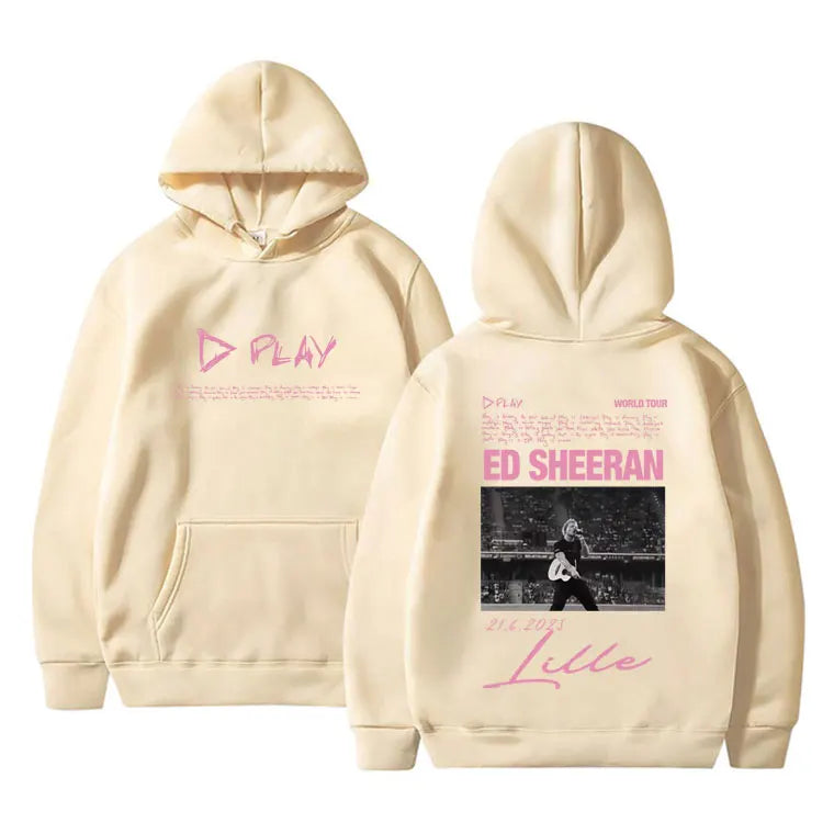 Ed Sheeran Play World Tour 2026 Merch Hoodie Men Women Fashion Hip Hop Hooded Sweatshirt Men's Cotton Oversized Pullover Hoodies