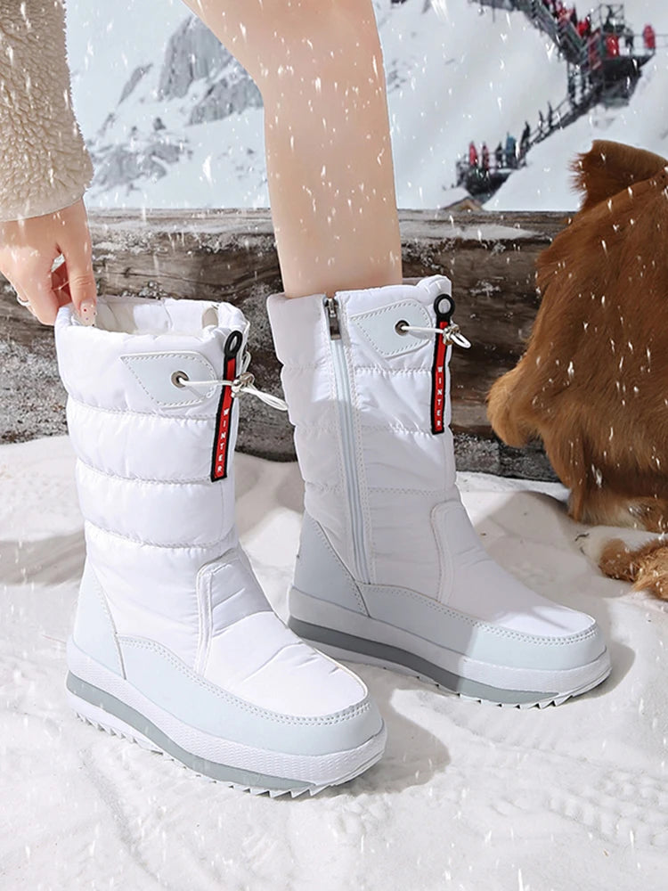 Autumn and Winter Cold-Proof Snow Boots for Men and Women, New Style, Fleece-Lined, Thickened, Non-Slip Cotton Shoes, Waterproof