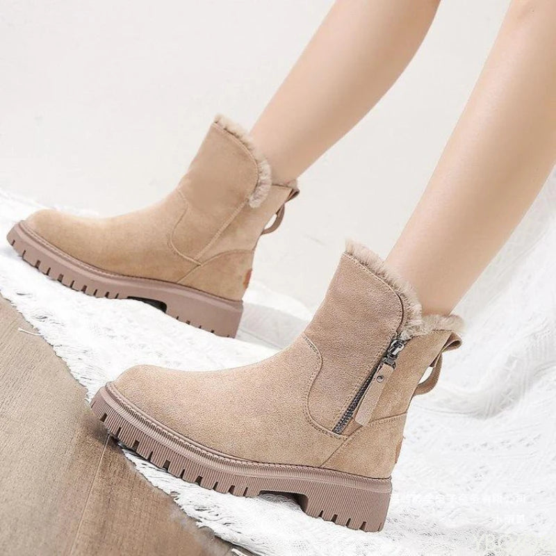 Large Size Winter Fashion Thick Sole Height Increasing and Plush Thick Women's Boots New Warm and Versatile Women's Short Boots