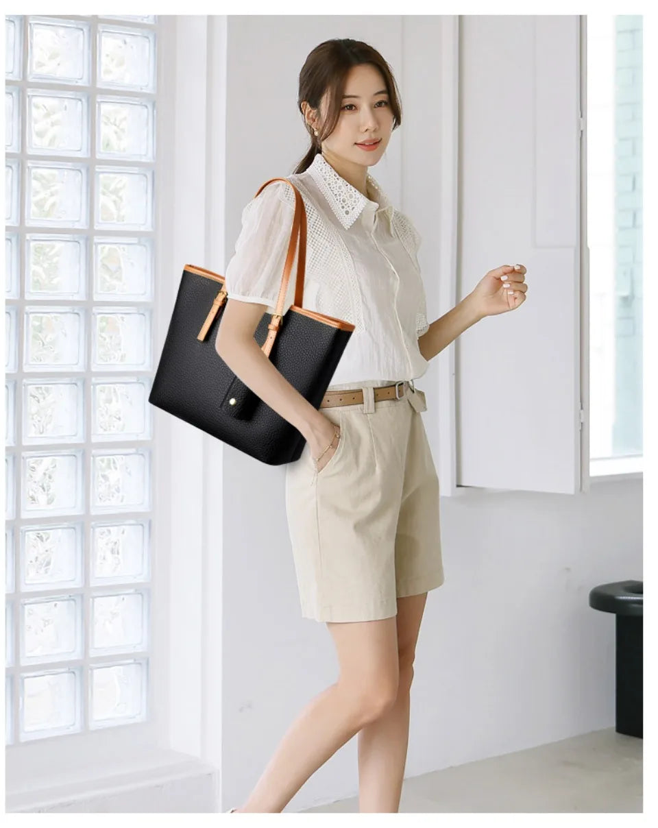 Genuine Brand High Quality Leather Casual Tote Luxury Handbags Women Bags Designer Shoulder Top-handle Bags for Women Sac