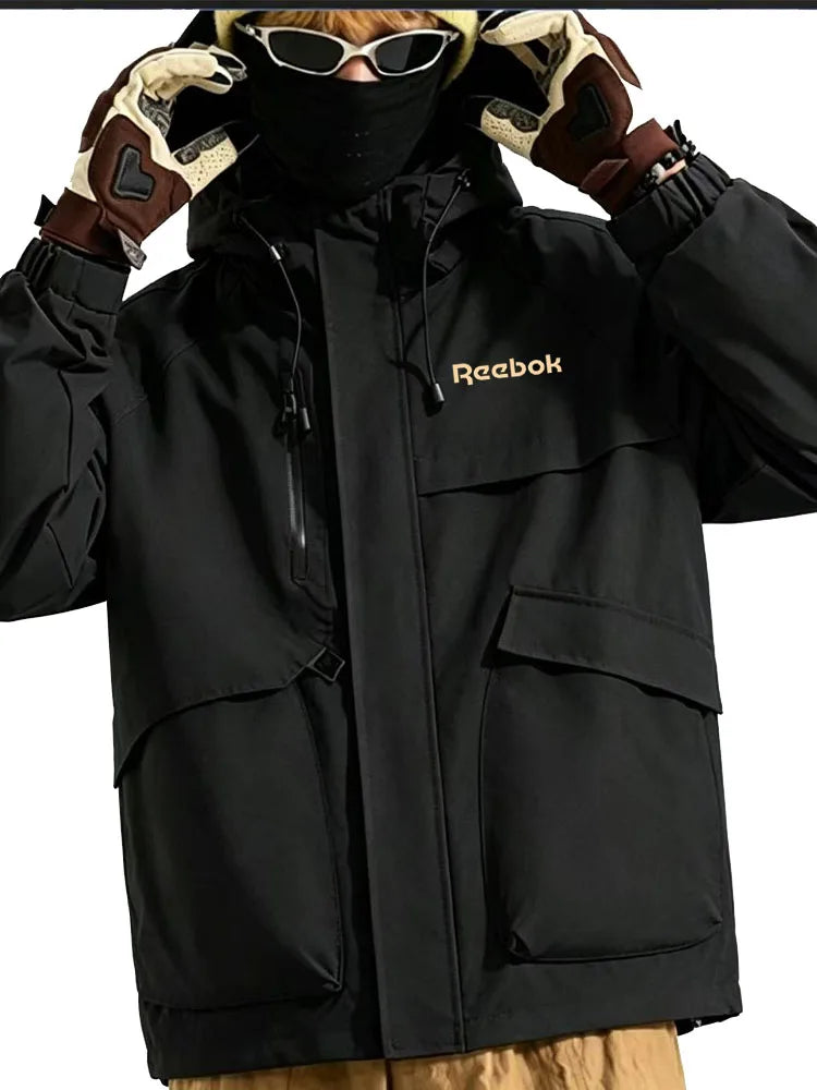 Reebok Men's Waterproof Jacket - Outdoor Hiking and Camping Windproof Hooded Softshell Zipper Coat - Suitable for Both Men and W