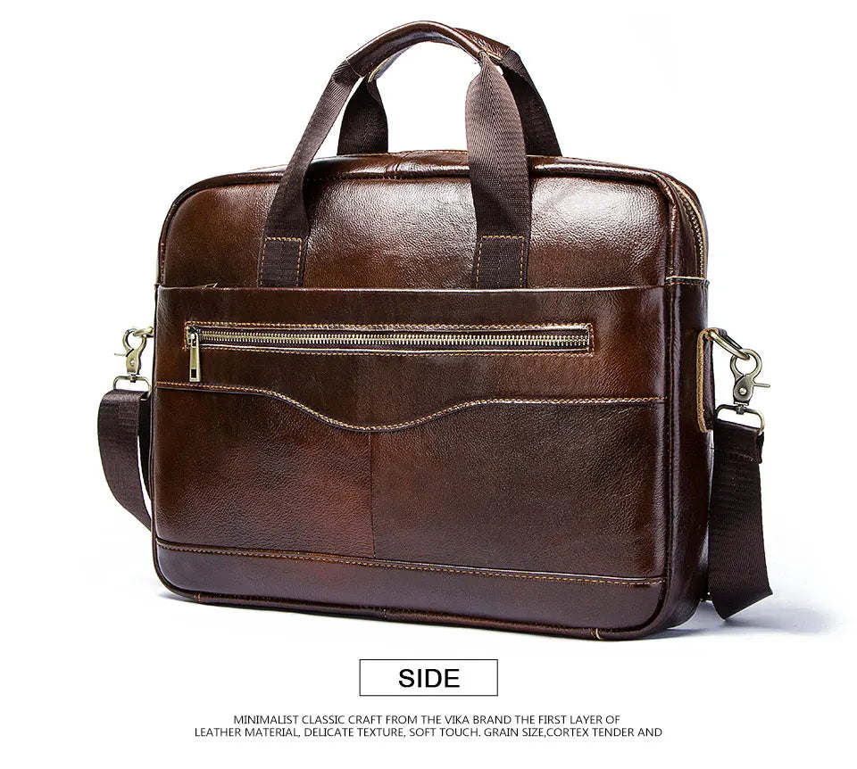 Genuine Leahther Men Briefcase Portable Office Handbag for Laptop Bag High Quality Business Messenger Shoulder Bags Travelling