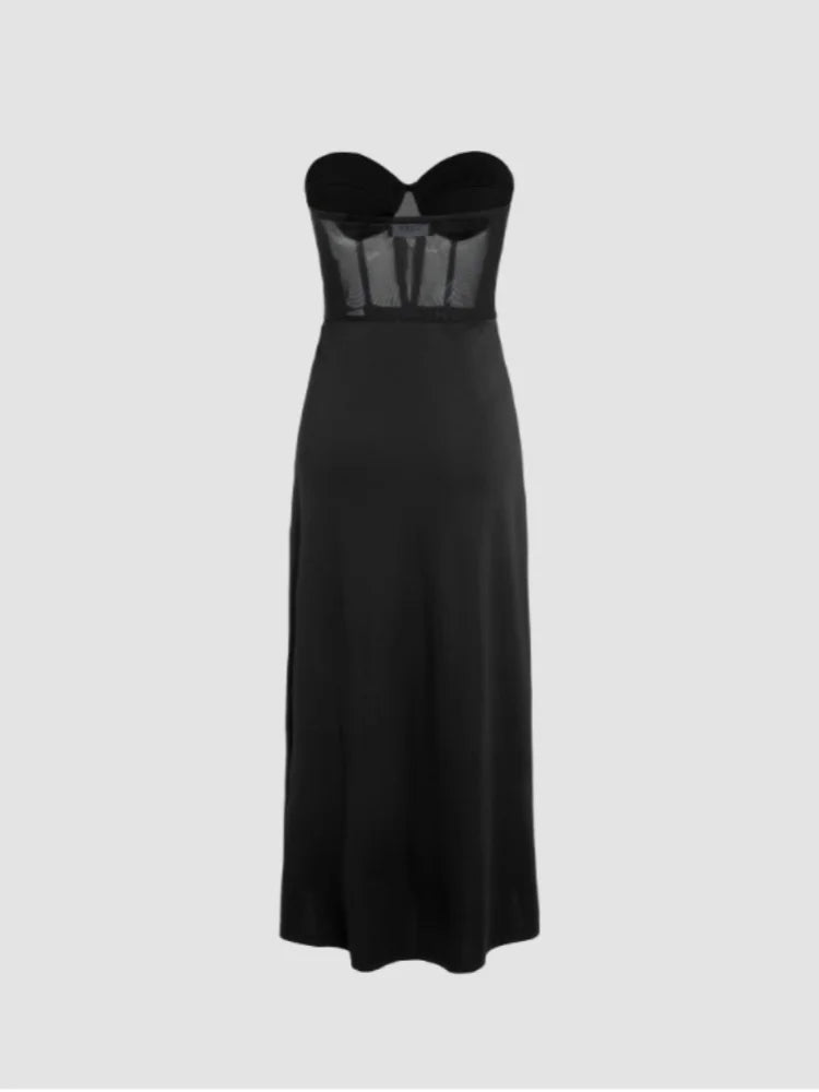 D&M Summer Luxury sexy Off Shoulder Irregular Swinging Collar Split evening gown vestidos Sleeveless Dresses Woman Clothing