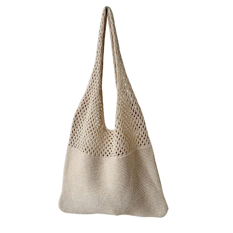 Large Capacity Shoulder Bags Fashion Women Hollow Woven Crochet Bag Knitting Handbags Eco Female Shopping Tote