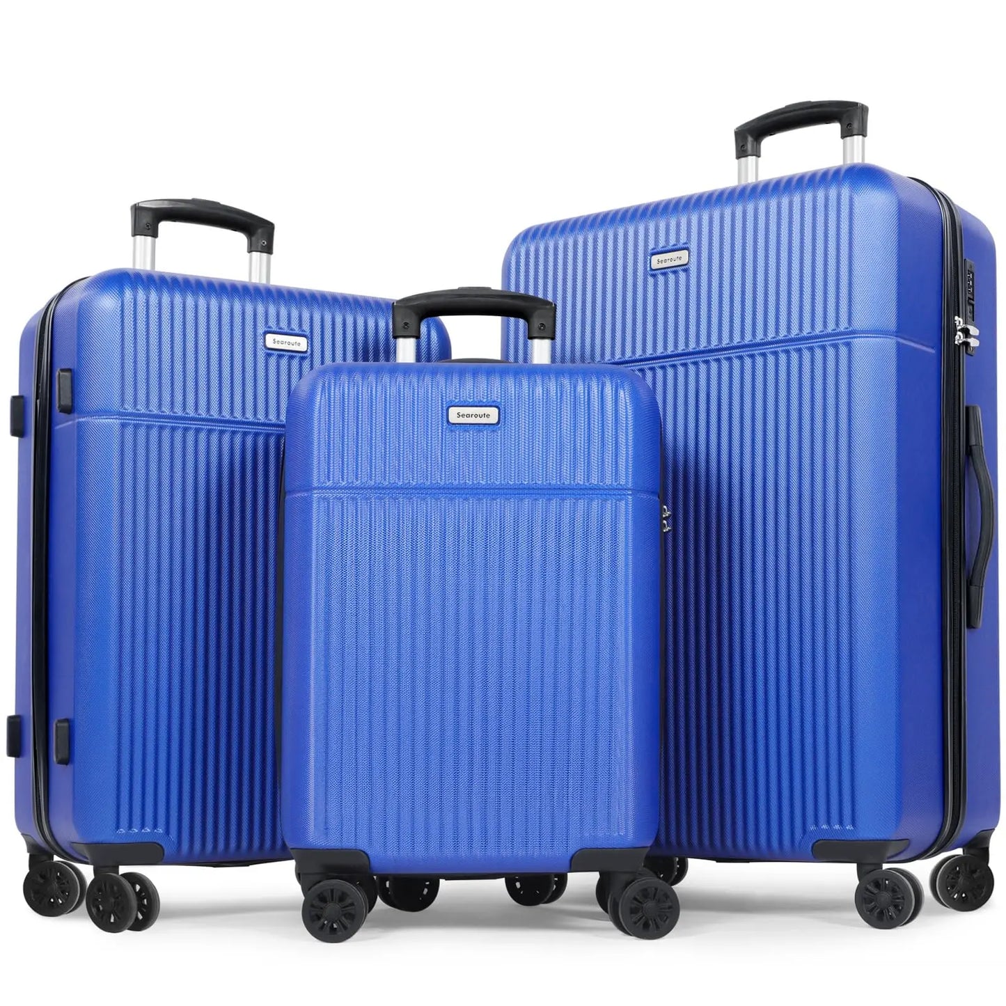 Luggage Sets Suitcase ABS Hard Shell Carry-On Hand Cabin with 4 Double Spinning Wheels & TSA- Lock 3 Piece Set (21"24"28")