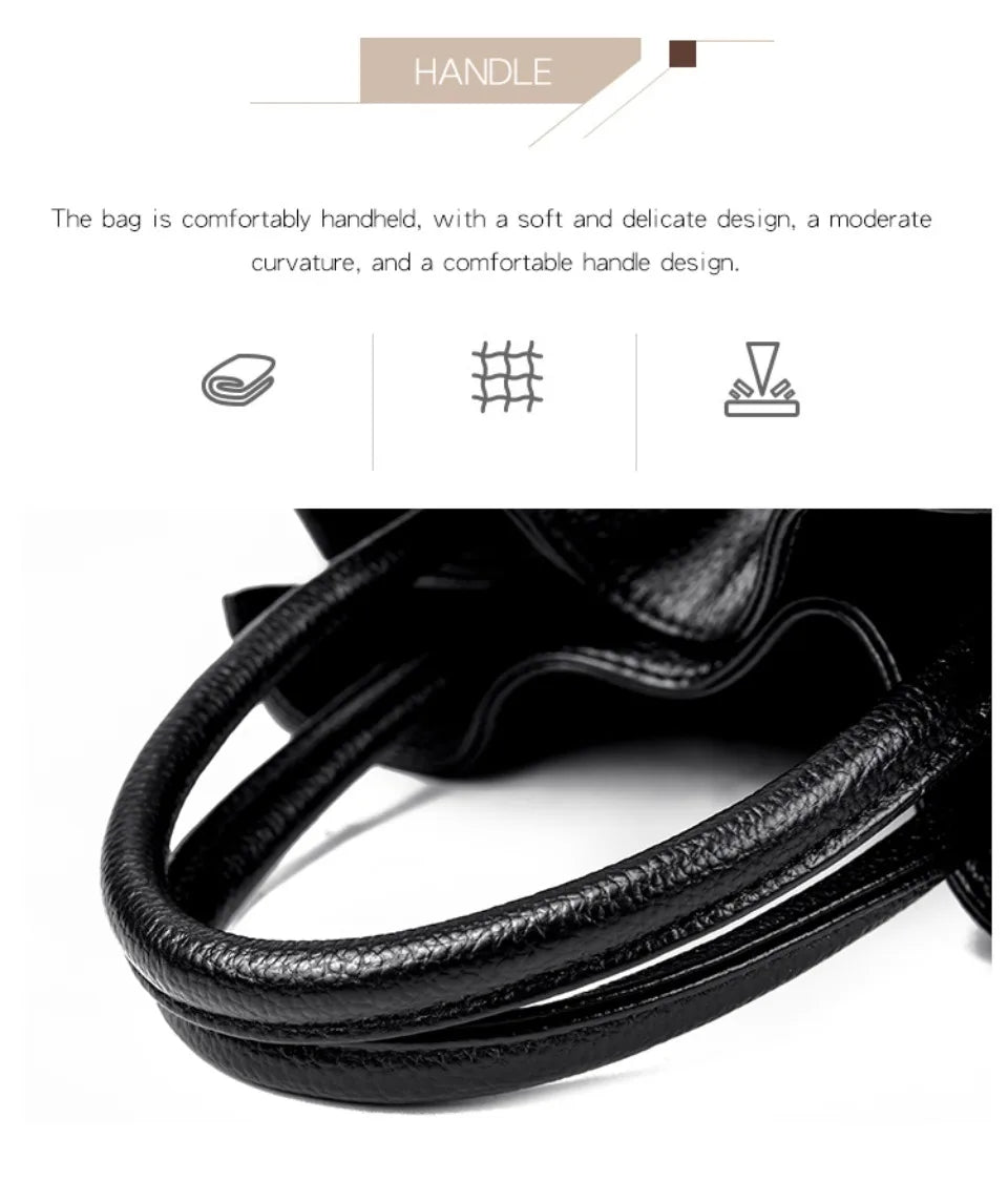 Luxury Soft Leather Shoulder Crossbody Bag for Women Mother 2025 Designer Handbags and Purse Female Small Casual Tote Sac A Main
