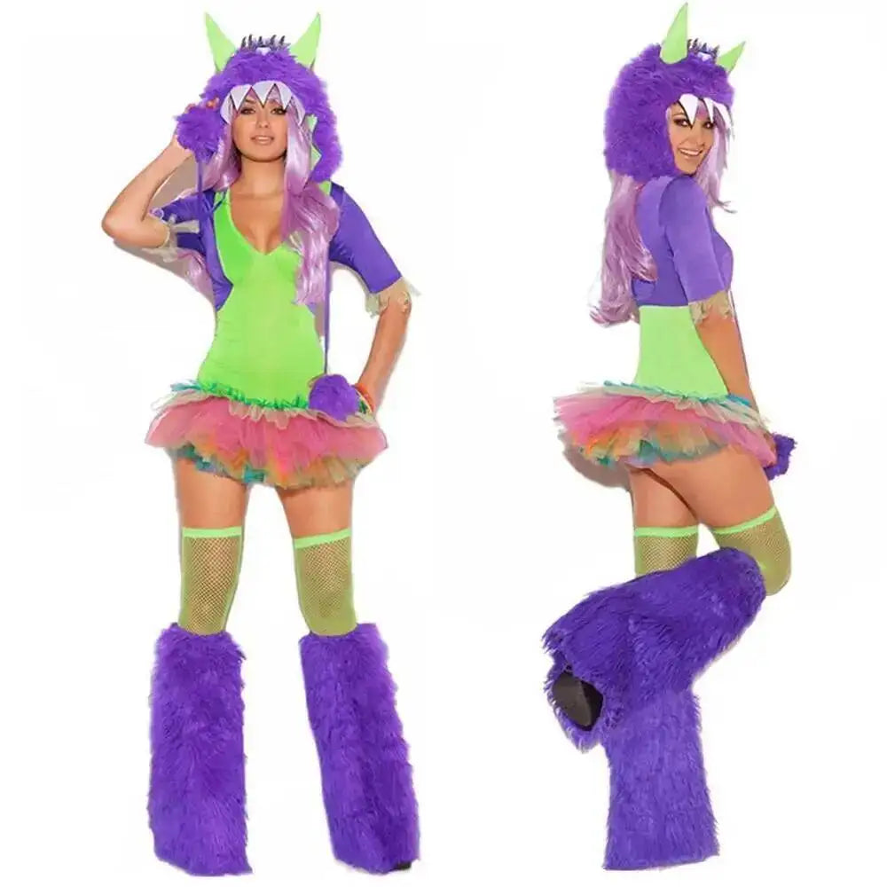 Halloween Cosplay Deluxe Plush Monster Animal Costume Adult Fox Cat Girl Cosplay Costume Halloween Costumes Women Fancy Party