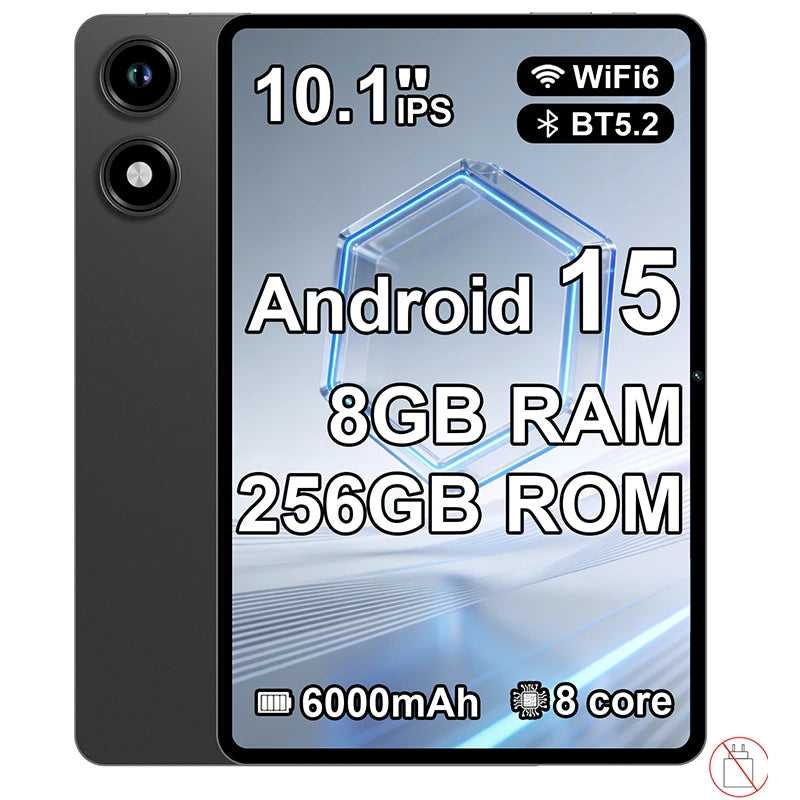 2026 New Upgraded Pad 10.1 Inch Android 15 Tablet HD Display Octa Core 8GB RAM 256GB ROM Dual Phone Call WiFi Google Play Tablet
